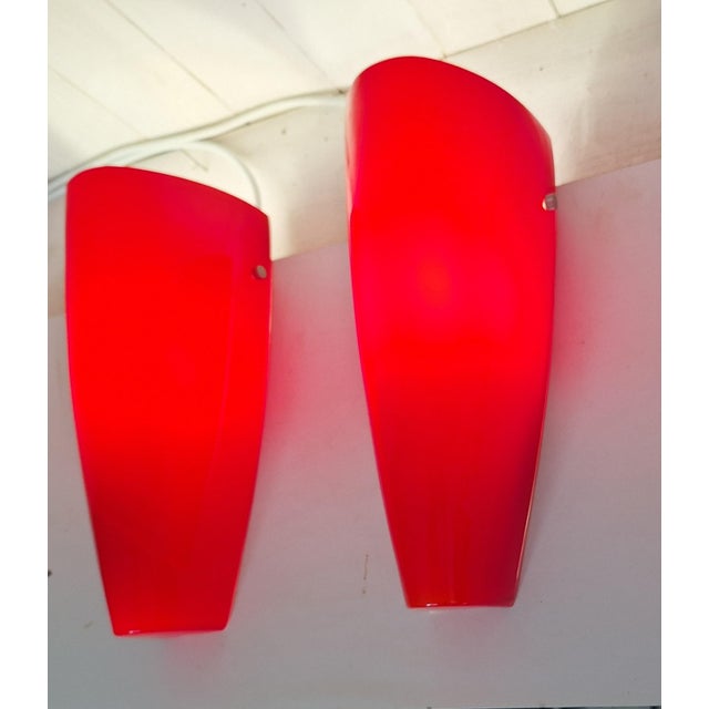 Metal Vintage Wall Lamps in Red Glass from Trio Leuchten, 2010s, Set of 2 For Sale - Image 7 of 10