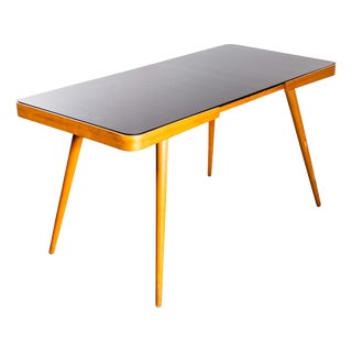 Mid-Century Occasional Table in Black Glass from Jiri Jiroutek, Czech, 1950s For Sale