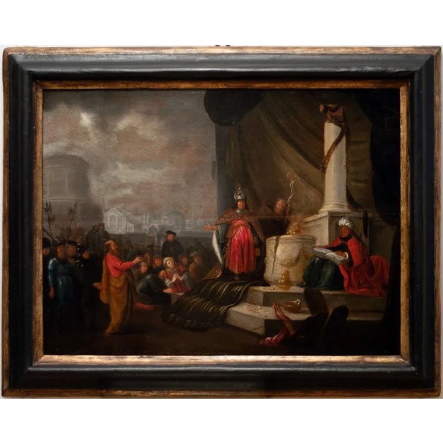 Willemsz I De Wet - Adoration of the Golden Calf - Oil Painting - 17th-Century For Sale - Image 3 of 3