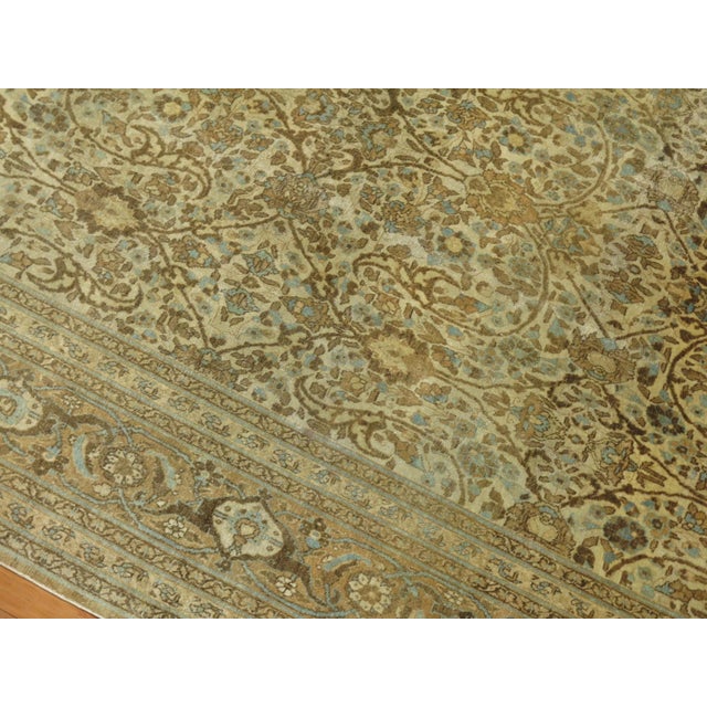 Ivory Antique Persian Tabriz Hadji Jali-Li Rug - 9'2" x 12'4" For Sale - Image 4 of 10