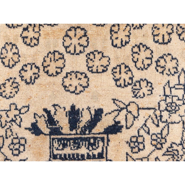 Textile Elegant Oversized Vintage Indian Carpet Adjusted Masterpiece For Sale - Image 7 of 9