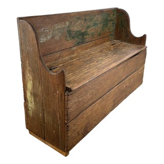 Primitive American Entry Bench /Shoe Storage For Sale