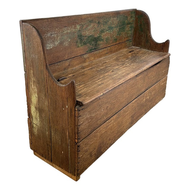 Primitive American Entry Bench /Shoe Storage For Sale