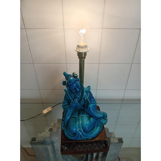 Oriental Woman Sculpture Lamp from G.E.S Sesto Fiorentino, 1960s For Sale - Image 12 of 13