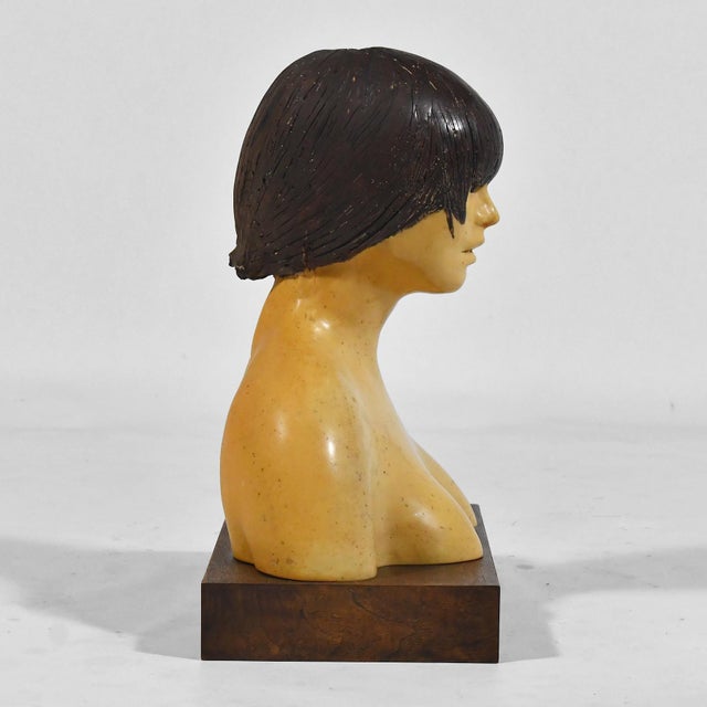 Brown Frank Gallo Female Bust Sculpture For Sale - Image 8 of 12
