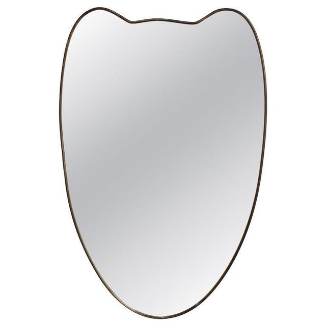 Mid-Century Modern Italian Wall Mirror with Brass Frame, 1960s For Sale - Image 14 of 14