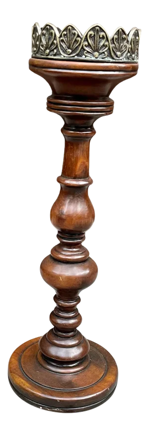 2000’s Wood Pillar Candle Holder