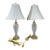 Pair of Vintage Waterford Crystal Table Lamps With Brass Accents and Original Shades For Sale