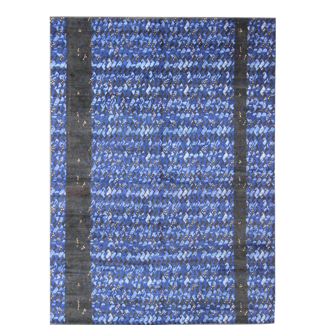 Large Blue Swedish Pile Rug in Blue by Keivan Woven Arts 10'2"x13'9 For Sale