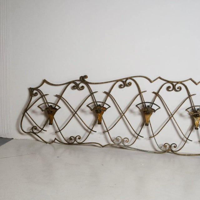 Golden Wrought Iron Hangers by Pier Luigi Colli, 1950s For Sale - Image 4 of 7