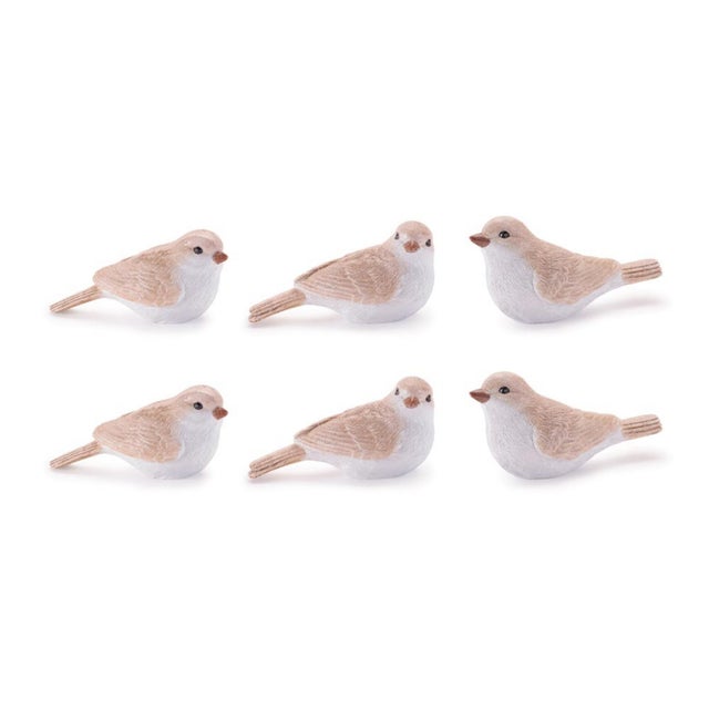 Plastic Glittered Bird Figurine (Set of 6) For Sale - Image 7 of 7