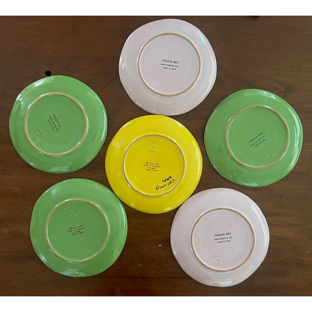 Italica Ars Hand Painted Plates- Set of 6, C. 1980's For Sale - Image 12 of 12