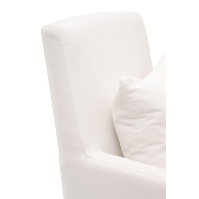 Wood Shelter Slipcover Arm Chair with Casters, LiveSmart Peyton-Pearl For Sale - Image 7 of 10