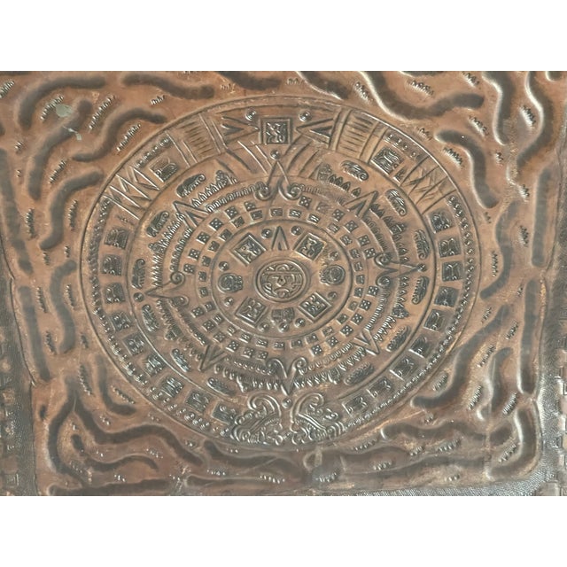 Reduced-Antque American Embossed Leather With Eagle Travelling Trunk For Sale - Image 11 of 11
