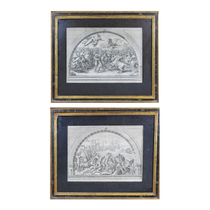 Pair of Large 18th Century Neoclassical Architectural Engravings After Raphael, Engraved by Francesco Faraone Aquila, Framed