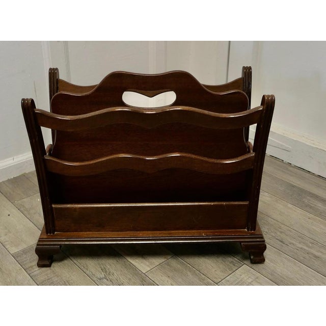 Walnut Canterbury Magazine Rack. This is a pretty little piece, it stands on stylish ogee feet and has ladder sided...