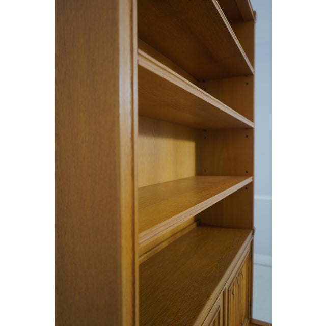 Wood 1950s German Mid Century Modern 3 Piece Oak Bookcase Cabinet For Sale - Image 7 of 17