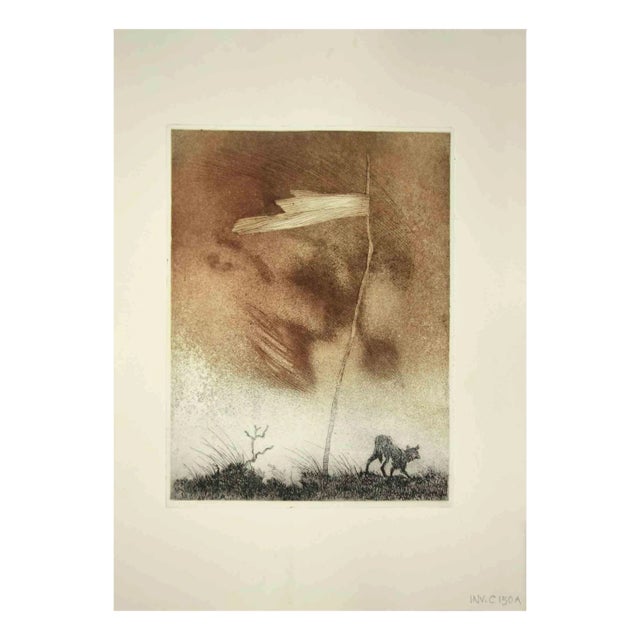 Leo Guida, The Boundary, Etching, 1970s For Sale