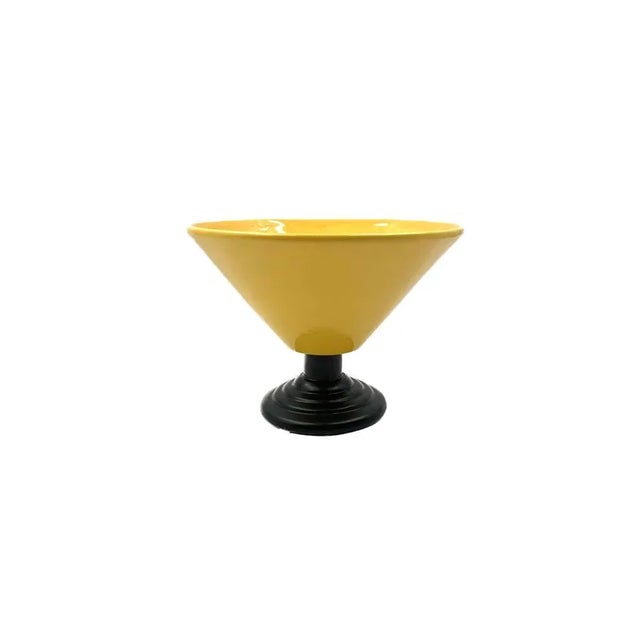 Postmodern Yellow Conic Vase, Italy, 1980s For Sale - Image 10 of 12