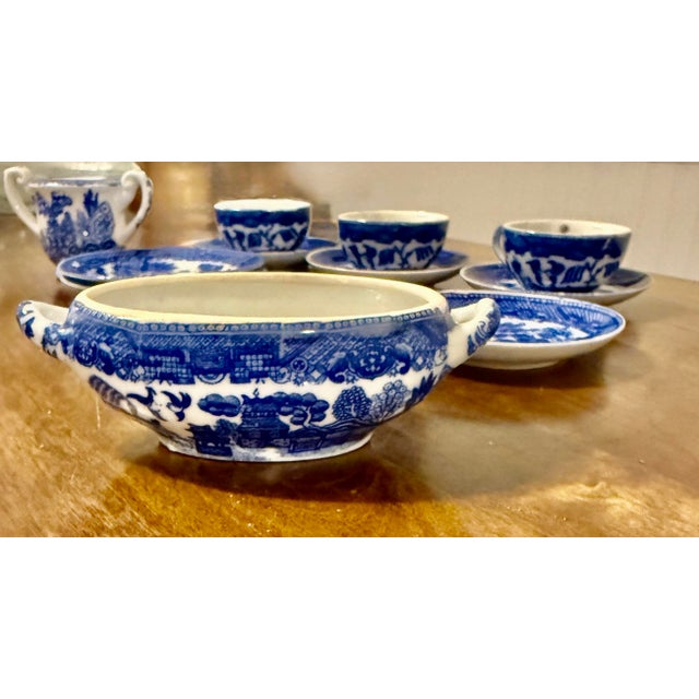 Blue Willow Childs Tea Set Dishes - 11pcs For Sale - Image 10 of 12