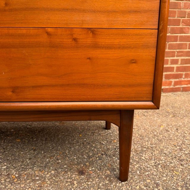 Mid 20th Century Kipp Stewart for Drexel “Declaration” Walnut Mid Century Modern Highboy Dresser For Sale - Image 10 of 12