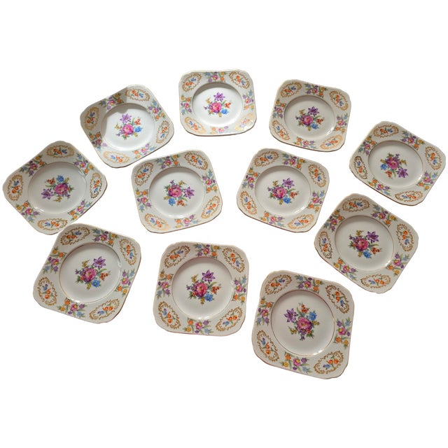 1940s Vintage Plates and Serving Platter With Handles Meito China - Set of 11 For Sale - Image 5 of 10