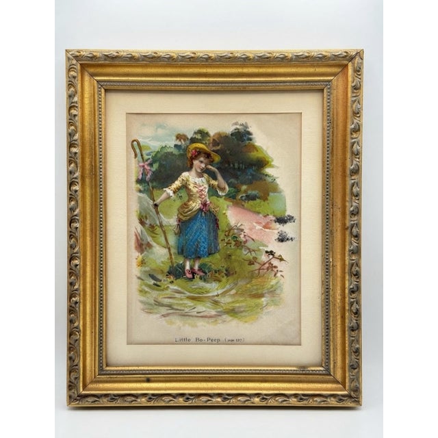 Set of 3 Antique Nursery Rhyme Book Plate Prints in Gilt Frames For Sale - Image 4 of 9