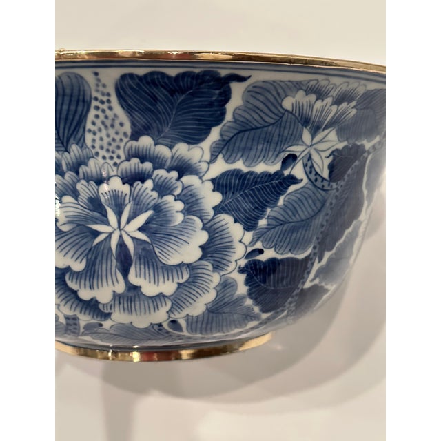 Blue Large Chinese Blue & White Antique Bowl For Sale - Image 8 of 9