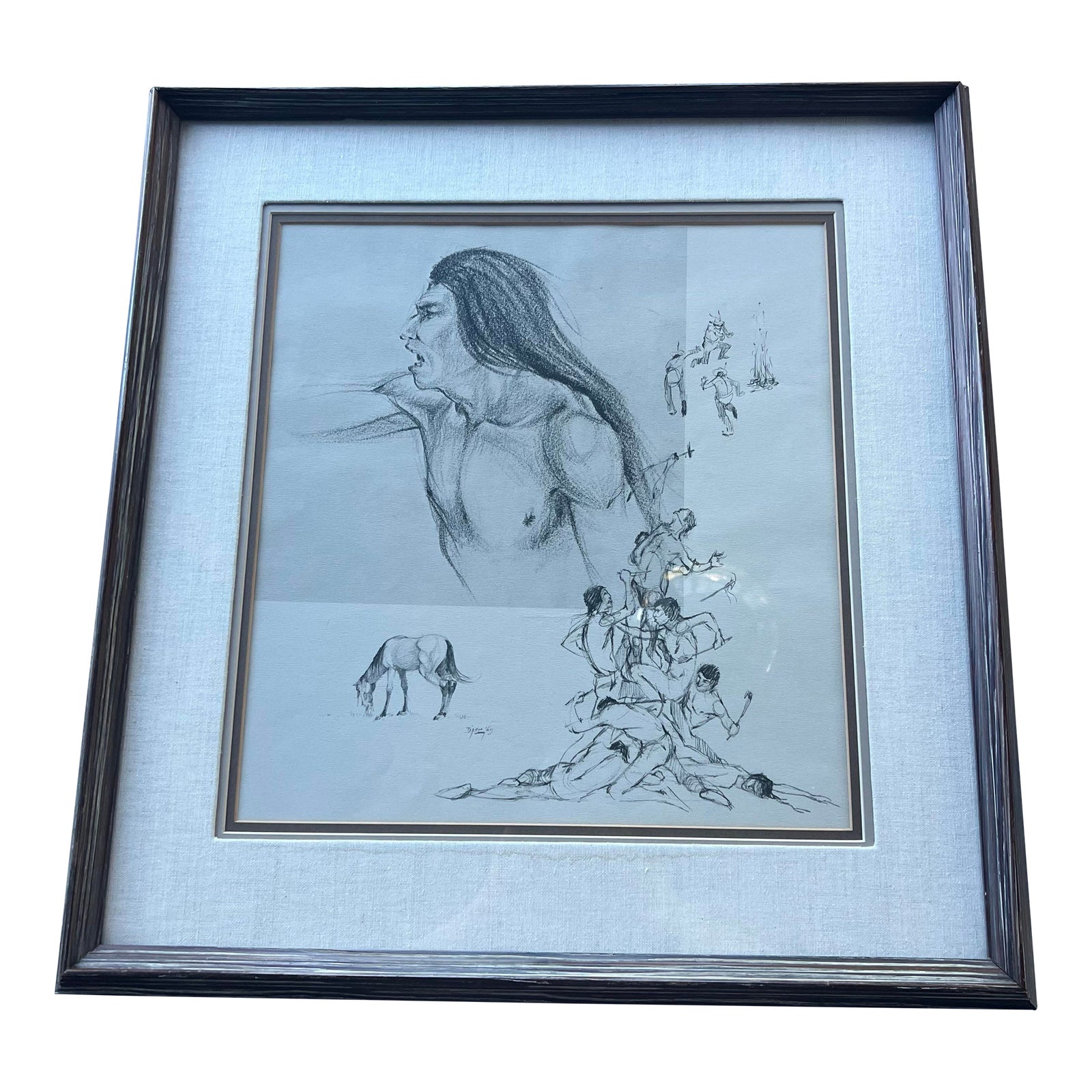 1970s Jerome Tiger Custom Framed Print | Chairish