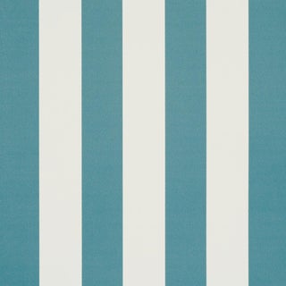 Schumacher Emma Stripe Wallpaper In Azure For Sale