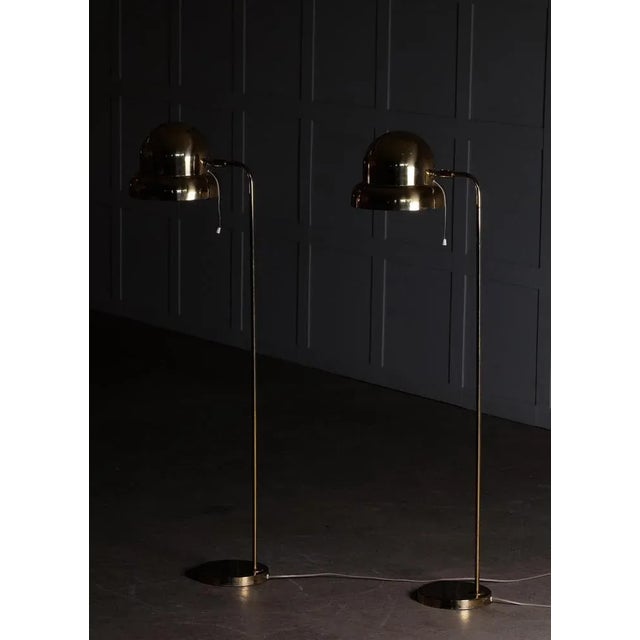 Goldenrod Floor Lamps Model G-120m attributed to Bergboms, Sweden, 1960s, Set of 2 For Sale - Image 8 of 9