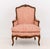 Pair of Louis XV Style Red and White Fabric Upholstered Walnut Bergeres For Sale In New York - Image 6 of 13