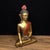 Vintage Gilt Bronze Seated Buddha Statue With Red Robe For Sale - Image 9 of 9