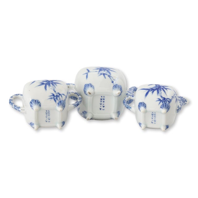 Late 19th Century Late 19th Century Japanese Meiji Porcelain Bamboo Tea Set, 3 Pieces For Sale - Image 5 of 12