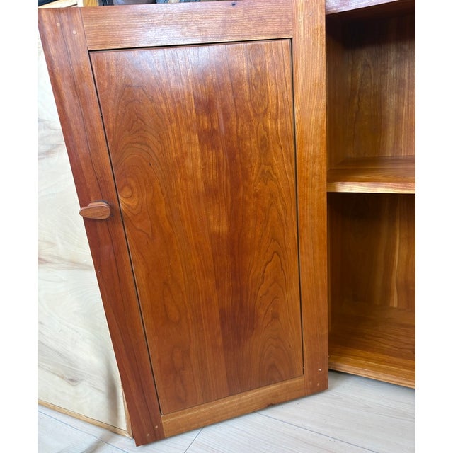 Vintage 1980 Thos Moser Shaker Cherry Cupboard Desk For Sale - Image 10 of 15