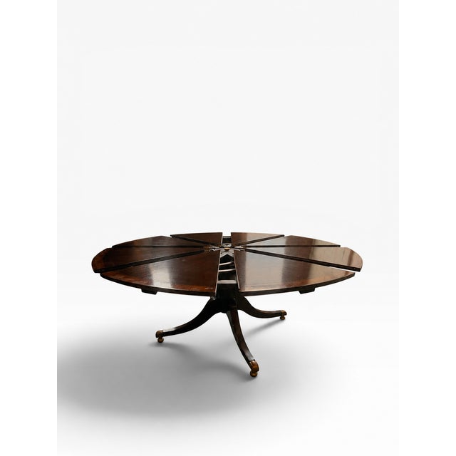 Smith & Watson Smith & Watson Mahogany Radial Jupe Expansion Round Dining Table For Sale - Image 4 of 14