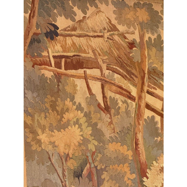 19th Century 19th Century French Wool Aubusson-Style Pastoral Landscape Tapestry For Sale - Image 5 of 9