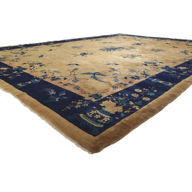 72180 Late 19th Century Antique Chinese Peking Rug with Chinoiserie Style 11'00 x 14'05. This gorgeous antique Peking rug...