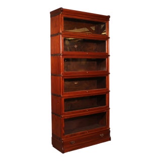 Mahogany 6-Piece Bookcase with Drawer from Globe Wernicke, 1890s For Sale