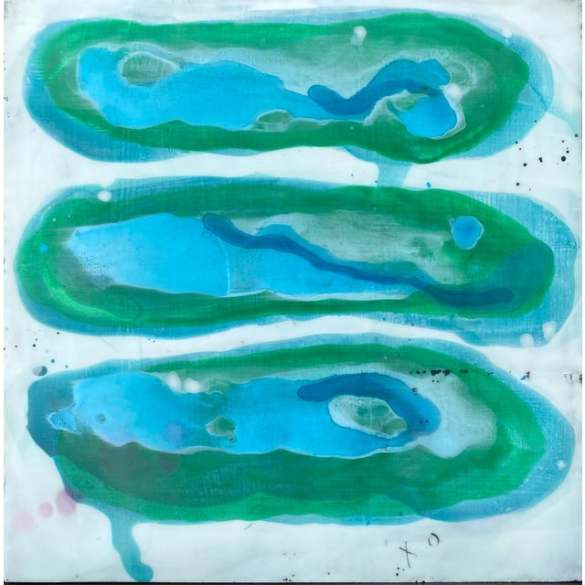 Encaustic Mixed Media Painting by Gina Cochran "Las Islas" For Sale