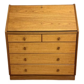 Nathan Furniture Vintage Teak Secretary Desk For Sale