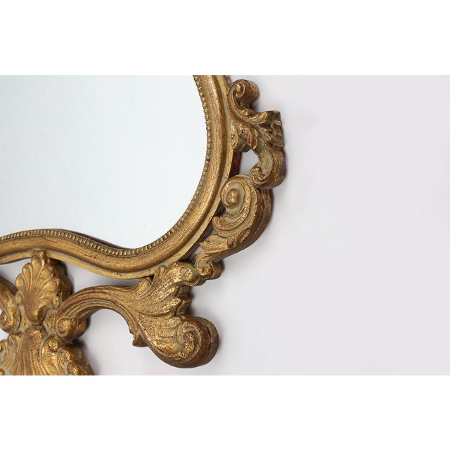 Wood 20th Century Belgian Baroque Mirror in Gilded Wood, 1950s For Sale - Image 7 of 11