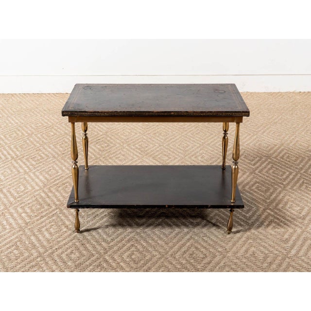 1940s Vintage Leather Top Table Chairish