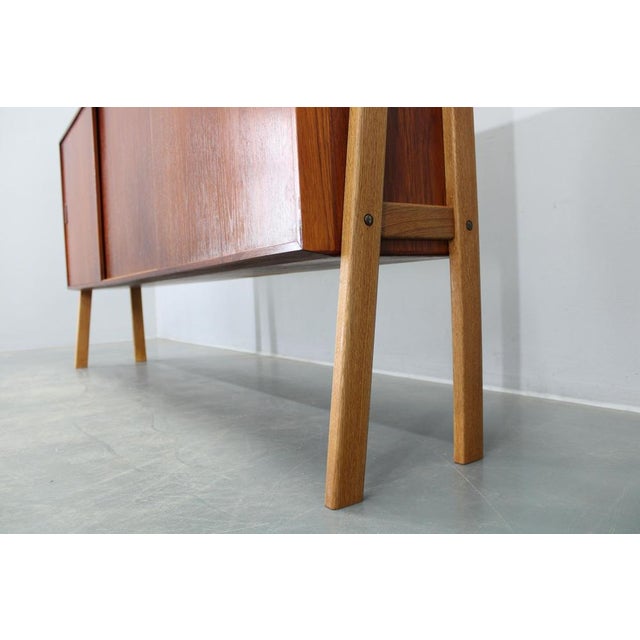 Black Mid-Century Modern Danish Teak Sideboard with Sliding Doors, 1960s For Sale - Image 8 of 14