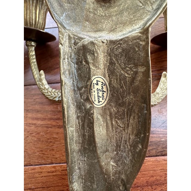 American Vintage Andrea by Sadek Gilded Candle Sconces For Sale - Image 3 of 5