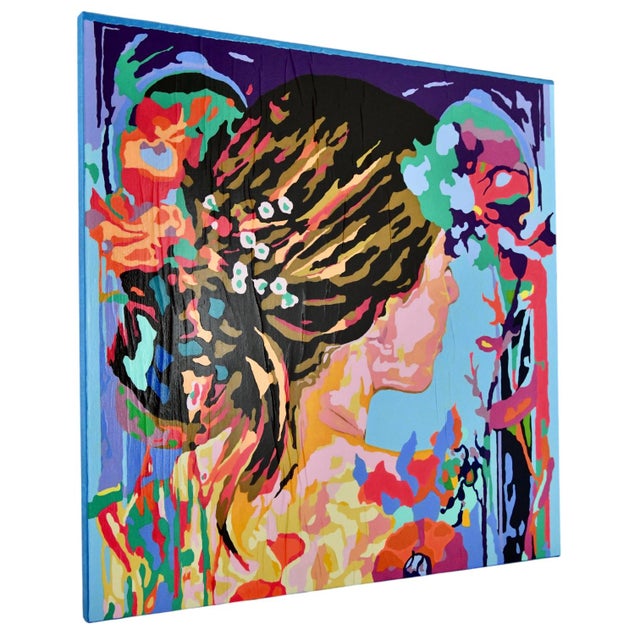 Painting regarde moi by frédérique tristant. mixed media on canvas. France 2024. frédérique tristant is a french artist...