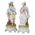 Antique Pair of French Porcelain Figural Statues & Plinths by G. R. Brevet, Circa 1880 For Sale
