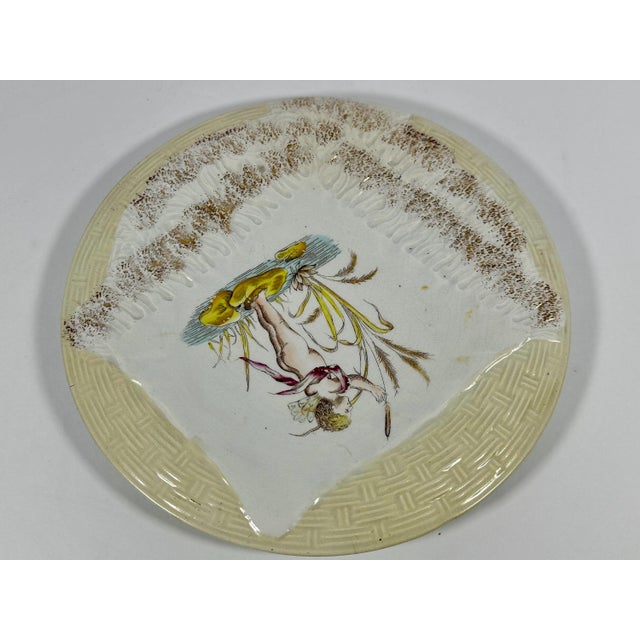 19th Century Cupid Plate, Antique Transferware Handkerchief Plate For Sale - Image 5 of 9