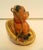 Vintage 1950s Ceramic Dog in Basket Figurine Japan Kitsch Puppy Excellent Condition Excellent vintage condition. No...