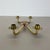 1950s Modern Brutalist Brass and Leather Candleholder in the style of Auböck, 1950s For Sale - Image 5 of 18